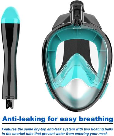 Jwintee Full Face Snorkel Mask | 180 Panoramic View for Kids and Adults | Camera Mount | Anti-Leak & Anti-Fog | Safe Breathing | Green/Black Medium - Buy Online on SooperMarket.com