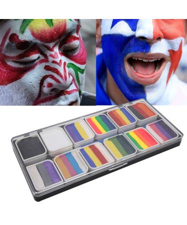 Professional Face Body Paint Kit - 12 Colors with Brushes | Safe Halloween Makeup Palette for Parties & Body Art - Buy Online on SooperMarket.com