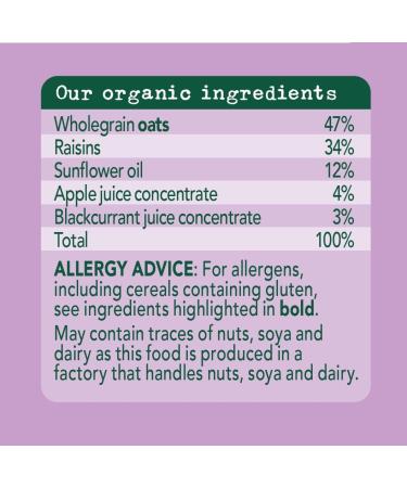 Organix 12 Month Blackcurrant Bars 6 Pack 150g - Buy Online on SooperMarket.com