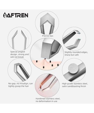 Wide Grip Slant Tweezers - German Stainless Steel - Hand-Filed Slanted Tips for Ultra-Precision - Tweezers for Eyebrows and Nose/Ear/Facial Hair - Professional Grade - Buy Online on SooperMarket.com