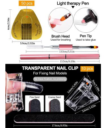 402 Pieces Nail Dual Forms Tip Set with Dual-Ended Gel Brush & Nail File - Nail Extensions Kit with Nail Clips and Horseshoe Forms - Buy Online on SooperMarket.com