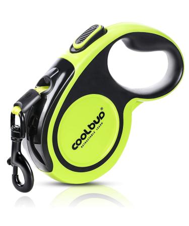 Hurluksi Retractable Dog Lead 5M /16ft Extendable Dog Leash Heavy Duty Extension Dog Lead with Anti-Slip Handle and Quick Brake Button for Large Dogs Up to to 110lbs/50kg (Green)