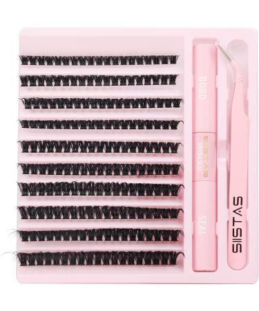 D.I.Y. Eyelash Extension Kit - 200pcs Individual Lash Clusters, D Curl Volume Cluster Lashes with Bond, Seal, Tweezers - Home Application | 80D Kit - Buy Online on SooperMarket.com