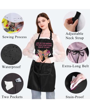 PLITI Nail Tech Apron For Women Life Is Too Short To Wait For Your Nails To Dry Nail Technician Gift Manicurist Gift Wait nails dry APU - Buy Online on SooperMarket.com