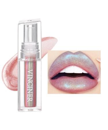 Glitter Liquid Lipstick Chameleon Eyeshadow Waterproof Long Lasting Diamond Shimmer Glitter Lipstick Multi-Dimensional Eye Looks High Pigmented Non-stick Cup Lipstick Party(04#) 04#Star River Diamond