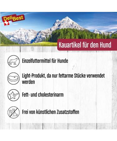 Delibest Light Horse Tendons Dental Sticks - Grain-Free Dog Chews & Tartar Remover | Natural Tooth Care Snacks (200g) - Buy Online on SooperMarket.com