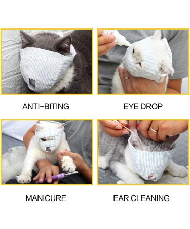 oUUoNNo Breathable Cat Muzzles Cotton Cat Restraint Mask for Grooming and Nail Trimming Cat Holder Prevent Cats from Biting Meowing Chewing Scratching (M Style 2) M Style 2 - Buy Online on SooperMarket.com