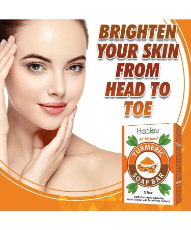 Turmeric Soap Bar for Face & Body - Natural Skin Detox, Acne Treatment & Scar Fading - 3.5oz, All Skin Types - Buy Online on SooperMarket.com