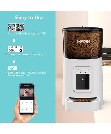 Video Automatic Pet Feeder with HD Camera  Food Dispenser for Cats and Dogs WiFi Smart Feeder with Camera 6L 2-Way Audio  Mobile Phone Control  Timed Feeder  Desiccant Bag Up to 8 Meals per Day White - Buy Online on SooperMarket.com