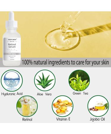 Retinol Serum High Strength Anti-aging Serum with Hyaluronic Acid & Vitamin E Face Serum for Wrinkles Pigmentation Fine Lines & Sensitive Skin.1Oz - Buy Online on SooperMarket.com