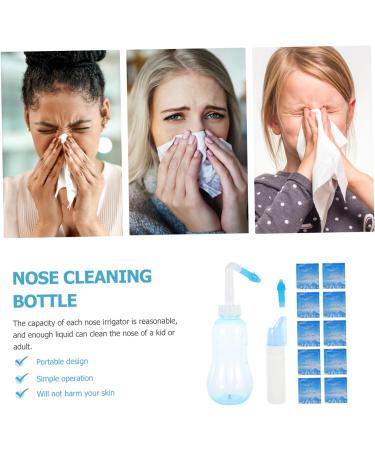 Nasal Cleaner for Adults - Portable Tea Kettle Plastic Cleaner Set for Sinus Rinse & Nose Flusher - Buy Online on SooperMarket.com
