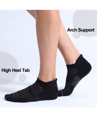 FITRELL Men's Ankle Running Socks 6-Pack - Low Cut Cushioned Athletic Sports Socks - Black+Gray - Size 9-12 - Buy Online on SooperMarket.com