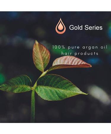 Gold Series Argan Oil - 100% Natural Hair Growth & Moisturizing Oil for Dry Damaged Hair (3.4 Fl. oz) | Shine & Gloss Enhancer - Buy Online on SooperMarket.com