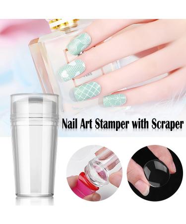 Allazone Clear Nail Stamper Double Sided Nail Art Stamper Clear Silicone Nails Stamping Jelly Nail Art Stamping Stamper for Manicure Tools (2 PCS) - Buy Online on SooperMarket.com