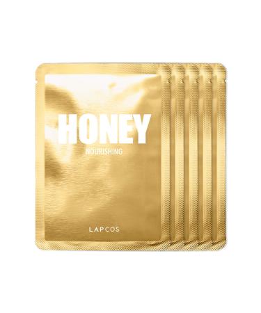 Lapcos Daily Skin Beauty Mask Honey Nourishing 5 Sheets 0.91 fl oz (27 ml) Each