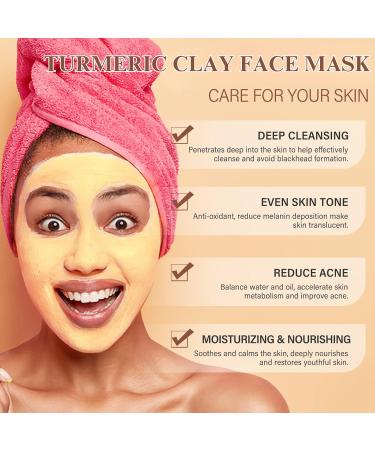 Turmeric Vitamin C Clay Face Mask Turmeric Clay Mask Turmeric Face Mask for Dark Spots Mud Mask Deep Cleansing Face Mask Skin Care Improve Blackheads Acne Dark Spots and Even Out Skin Tone 120g - Buy Online on SooperMarket.com