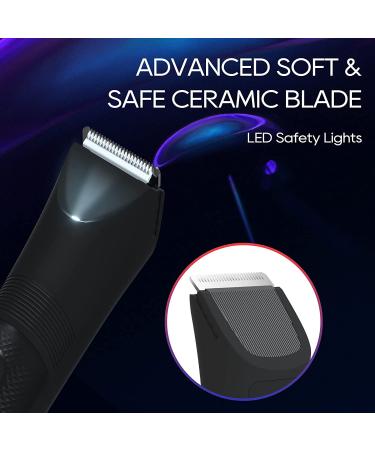 FLOVES Electric Body Hair Trimmer for Men - Pubic Groin Balls Trimmer | LED Light, Rechargeable, Waterproof | Male Hair Removal Razor - Buy Online on SooperMarket.com