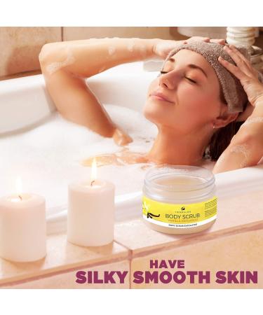 Organic Vanilla Patchouli Body Scrub Exfoliator | Deep Cleanse Soft Skin & Acne Treatment | Ideal for Self Tanning - Buy Online on SooperMarket.com