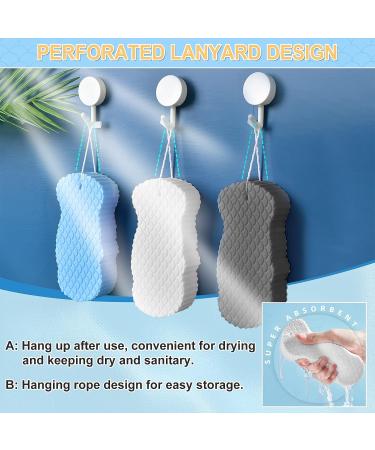 Super Soft Exfoliating Bath Sponge 3Pcs Set - Gentle Dead Skin Remover for Adults, Children, and Pregnant Women - Buy Online on SooperMarket.com