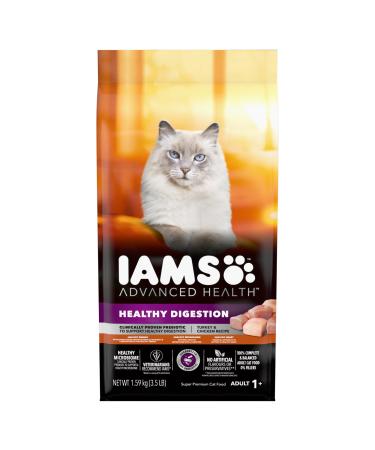 Iams Advanced Health Healthy Digestion Adult Dry Cat Food Turkey & Chicken Recipe 1.59kg Bag