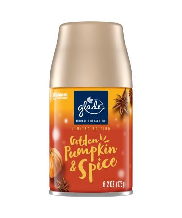 Glade Automatic Spray Refill Air Freshener for Home and Bathroom Golden Pumpkin & Spice Limited Edition Scent 6.2 Oz