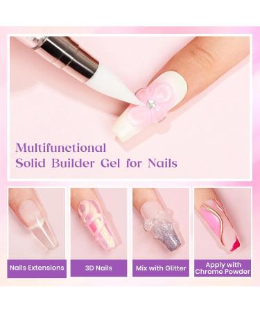 MIZHSE 60g/2.1oz Solid Builder Gel for Nail 4 in 1 Clear Sculpture Solid Nail Extension Gel for Nail Non-Sticky Hand Builder Gel Carving Gel Modeling Nail Art Gel Solid Clear Builder Gel - Buy Online on SooperMarket.com