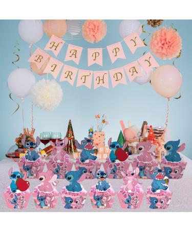 Pink Stitch Cake Cupcake and Wrappers Paper Wraps Decoration Supplies Stitch Cupcake Topper for Kids Birthday Party (Pink) - Buy Online on SooperMarket.com