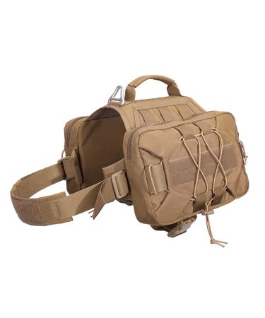 Excellent elite spanker service hunting dog backpack backpack dog harness saddlebag hundred bag adjustable moll dog backpack for medium-sized large dog (cob-m) m brown