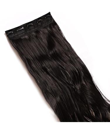 Clip-in Hair Extensions - 1 Weft 5 Clips Wavy Human Hair Natural Black - 43 cm (120 g) for a Flawless Look - Buy Online on SooperMarket.com
