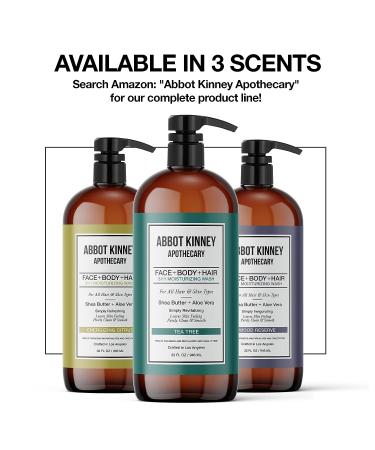 ABBOT KINNEY APOTHECARY Men's 3-in-1 Tea Tree Wash - 32oz for Skin and Hair | Moisturizing Shampoo, Conditioner, Body Wash - Buy Online on SooperMarket.com