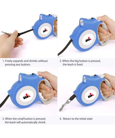 Makife Retractable Dog Leash 5m for Large & Medium Dogs | Includes Flashlight & 15 Dog Droppings Bags - Ideal for Easy Walks - Buy Online on SooperMarket.com