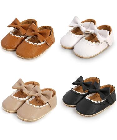 RVROVIC Baby Girl Princess Mary Jane Moccasins | Soft Sole Crib Shoes 0-6 Months (B White) - Buy Online on SooperMarket.com