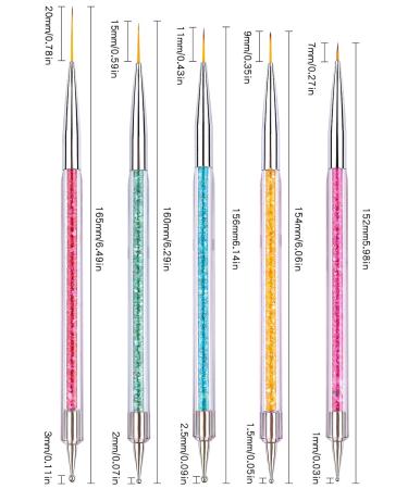 5 Pieces Nail Art Liner Brush & Dotting Pen Set - Ebanku Acrylic Nail Art Tools for Perfect Nail Design - Buy Online on SooperMarket.com