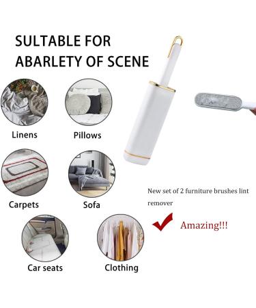 Cat Hair Remover & Pet Lint Brushes - Self-Cleaning Double-Sided Loose Hair Catcher for Dogs & Cats | Effective Hair Cleaner for Clothes Sofa & Carpet (White - Buy Online on SooperMarket.com