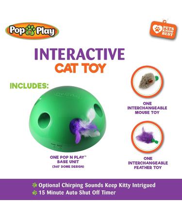 Pop N Play Interactive Motion Cat Toy | Electronic Smart Feather & Mouse Teaser | Cat Mouse Squeak Sound | Auto Shut Off | Best Cat Toy Ever! - Buy Online on SooperMarket.com