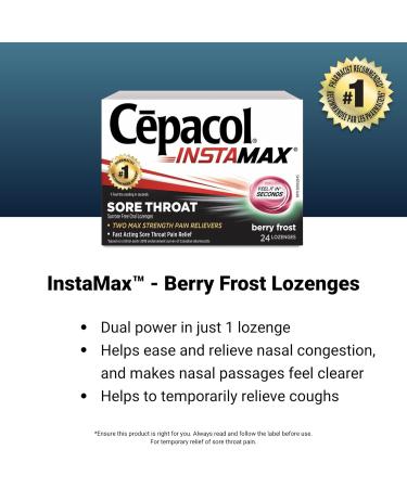 C pacol Instamax Berry Frost Sore Throat lozenges 24 Count (Pack of 1) - Buy Online on SooperMarket.com