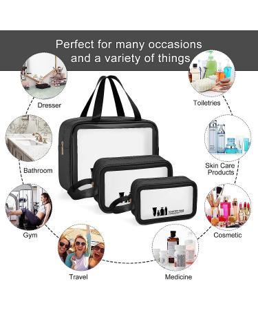 MAANGE Translucent Waterproof Toiletry Bag for Women Men - Travel Makeup Organizer in Black - Buy Online on SooperMarket.com