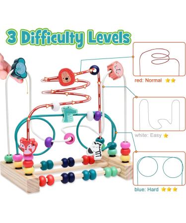 Shop Atoylink 2-in-1 Montessori Toys - Wooden Abacus & Labyrinth for Fine Motor Skills | Perfect Educational Gift for Kids 1-3 Years - Buy Online on SooperMarket.com