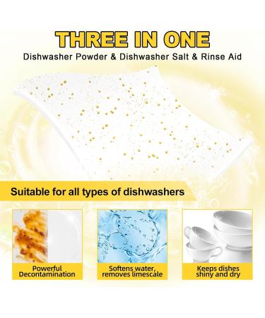 Eco Dishwasher Detergent Sheets - 160 Loads Citrus Lemon Scent Plastic-Free & High-Efficiency Enzyme Strips for Sparkling Clean Dishes - Buy Online on SooperMarket.com