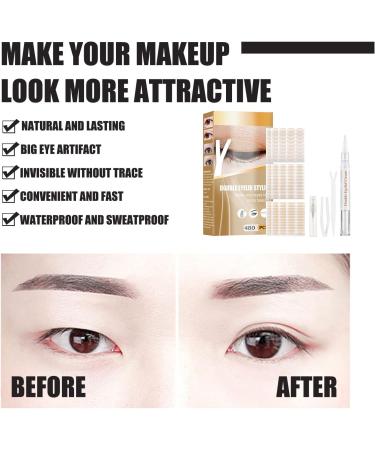 Double Eyelid Stickers 240 Pairs Invisible Double Eyelid Lift Tape Natural Invisible Single Side Eyelid Tape Stickers with Fork Rod & Tweezer Long-lasting Eyelid Stickers for Droopy Monolids - Buy Online on SooperMarket.com