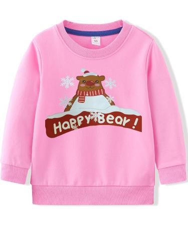 Kids Girls Christmas Jumper Sweatshirt | Xmas Santa Claus Reindeer Tops | 1-7 Years | Cotton Crew Neck | Winter Clothes - Buy Online on SooperMarket.com