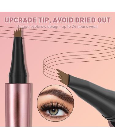 Microblading Eyebrow Pencil Kaluofan Microblading Eyebrow Pen Eyebrow Pencil Microblading Long-lasting Waterproof Creat Natural and Unique Makeup Look(Dark Brown+Gray) Gray+dark Brown - Buy Online on SooperMarket.com