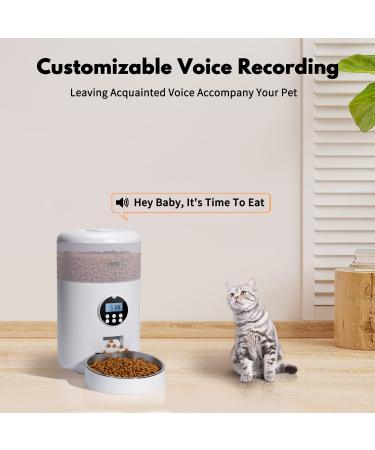 WOPET 4L Automatic Cat Feeder with Desiccant Bag - Programmable Pet Food Dispenser for Small/Medium Pets - White - Buy Online on SooperMarket.com