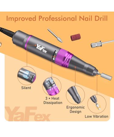 Nail Milling Mills for Geln gel - Yafex 11-in-1 Electric Nail Cutter 35000 RPM Professional Manicure & Pedicure Set Safety Lock Violet - Buy Online on SooperMarket.com