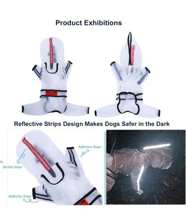 BT Bear Dog Raincoat with Legs Transparent Four-legs Large Dog Raincoats Waterproof with Reflective Strips & Hood Jumpsuit for Medium Dogs Large Dogs (7XL) - Buy Online on SooperMarket.com