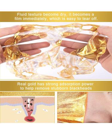 24K Gold Peel Off Mask | Anti-Aging Firming Face Mask with Hyaluronic Acid & Collagen | Deep Cleansing Moisturizing Removes Blackheads | 120g - Buy Online on SooperMarket.com