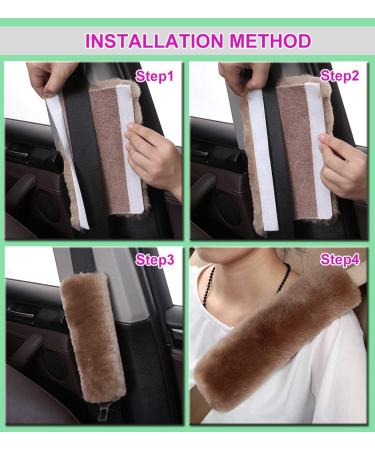 Suntrade Soft Lambskin Seat Belt Covers Safety Shoulder Pads for Adults & Kids Gray Car Accessories - Buy Online on SooperMarket.com