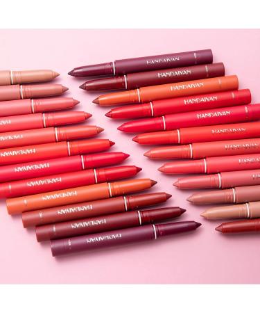 12 Colors Matte Lipstick Pen Set - Waterproof Lip Liner Crayon Long-lasting & Non-sticky with Built-in Sharpener - Buy Online on SooperMarket.com