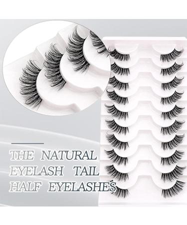 Shop Half Lashes: 14 Pairs Natural Cat Eye False Eyelashes - Handmade Soft Faux Mink & Clear Band - Buy Online on SooperMarket.com