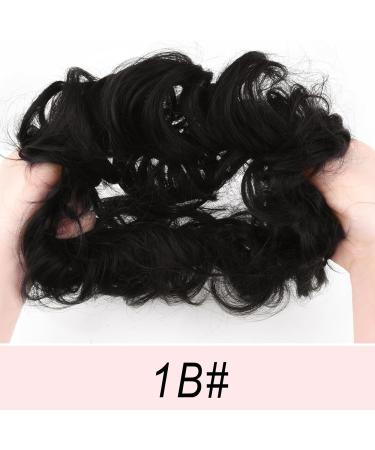 Vlasy Messy Bun Hair Piece 1B# 60g | Curly Wavy Scrunchies Extension for Women | Synthetic Chignons Updo Hairpiece Accessories for Girls - Buy Online on SooperMarket.com
